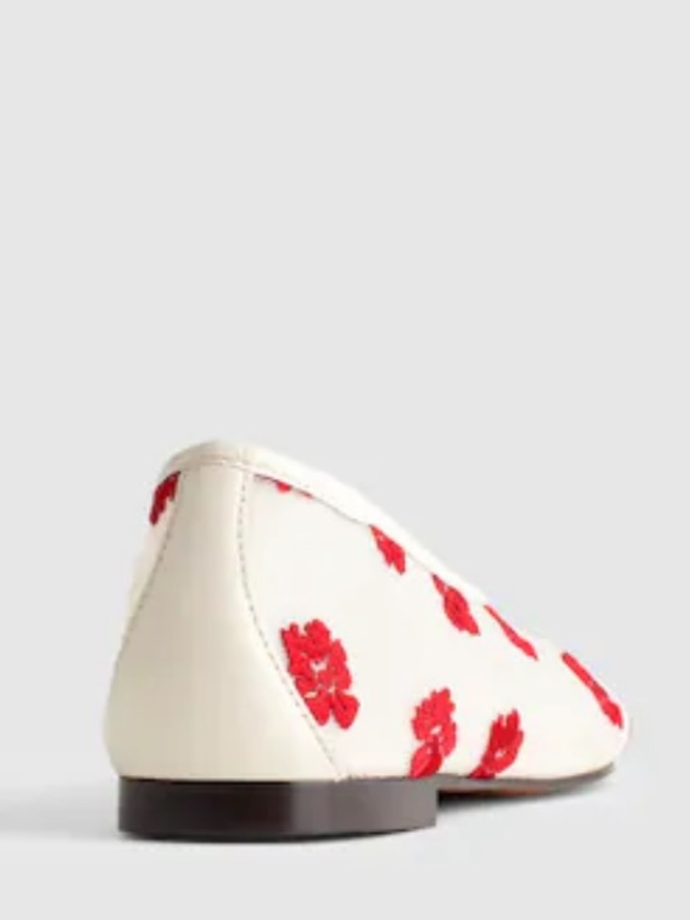 Madewell The Mylie Mesh Ballet Flat vintage ivory red embroidered flowers OA575 - Picture 3 of 11